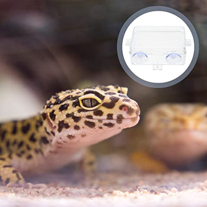 2pcs Transparent Reptile Feeding Bowls Escape Food and Water Dishes for Lizards Geckos and Bearded Dragons -Style Feeders for Reptile Pets