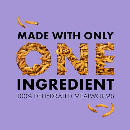 Zilla Reptile Munchies, Mealworms, All-Natural, Dehydrated Mealworms, Ideal for Bearded Dragons, Leopard Geckos, Chameleons and other lizards, Resealable Bag