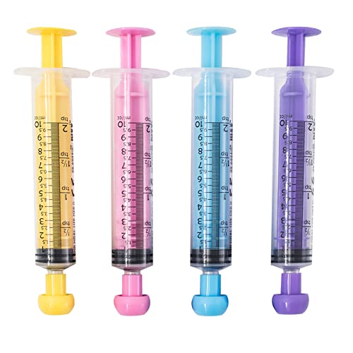 4Pcs Animal Syringe Feeder Chromatic Plastic Syringe Pet Feeding for Puppies, Cat, Rabbits and Other Baby Animals Measuring Tools for Scientific Labs, Oil or Glue Applicator (10ml)