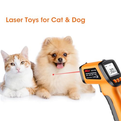 Infrared Thermometer Gun for Cooking, Laser Thermometer Temperature Gun with Adjustable Emissivity, Temp Gun Thermometer, Infrared Laser Thermometer Gun for BBQ, Pizza Oven -58℉～788℉ - color: Orange