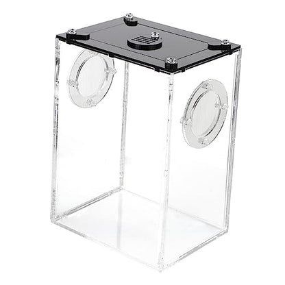 ibasenice Transparent Acrylic Reptile Box for Household Lizard and Small Animal Breeding Tank Viewing Cage Suitable for Spiders Lizards Frogs Corn Snakes and Small Reptiles
