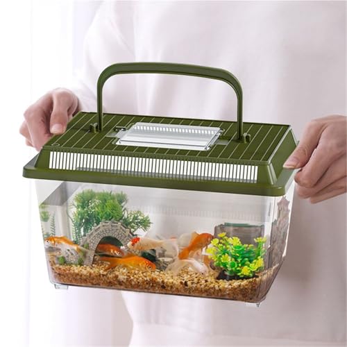 Reptile Tank Handheld Turtle Container for Observation of Feeding Box Easy Assembly(Medium) - size: Medium