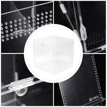 Acrylic Reptile Breeding Box with Ventilation Transparent Feeding Habitat for Spiders Geckos Snakes Pets Safe Eco-Friendly Observation Container