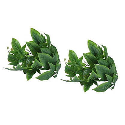 2PCS Artificial Water Plant Simulation Vine Lifelike Plastic Sweet Potato Leaves Decoration with Suction Cup for Fish