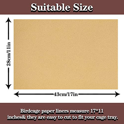 30pcs Gravel Liner Paper for Bird Cage, 11 x 17 inch Birdcage Liner Bedding Calcium Paper Special for Bird Cage in Sea Sand Pick Your Size (30)