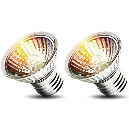 2-Pack 50W UVA Bulbs, Light Turtle Heat Lamp for Reptiles and Amphibian Tanks, Terrariums and Cages, Fit E26 Heat Reptile Lamp,Works with Various Lamp Fixtures,for Lizards, Snakes, Turtles - size: 50 Watts (2-Pack)