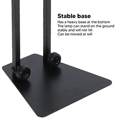 Reptile Lamp Stand, Reptile Light Stand, Reptile Heat Lamp Stand, Multipurpose Double Hook Adjustable Terrarium Metal Light Stand for Reptile Terrarium Tank