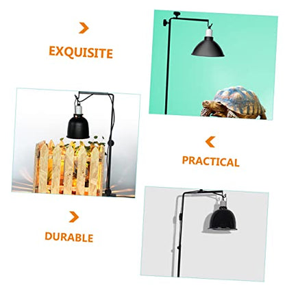 Adjustable Reptile Heating Lamp Stand Metal Lamp Rack Safety for Household Pets Wide Use for Fluorescent Ceramic Bulbs