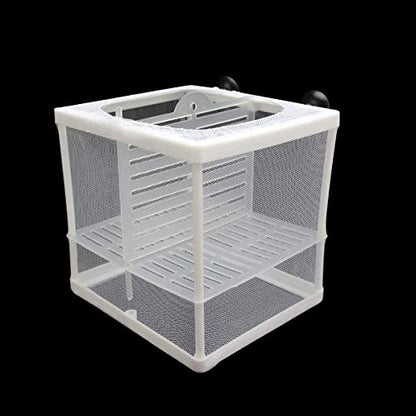 Senzeal Aquarium Fish Breeder Box Fish Fry Hatchery Incubator Net Nylon Isolation Mesh with 3pcs Pipette(Small) - size: Small