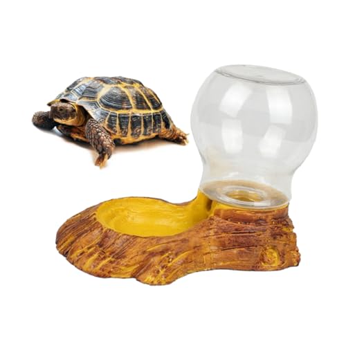 NOLITOY Reptile Automatic Drinking Fountain Resin Craft Wood Texture No- Water Supply