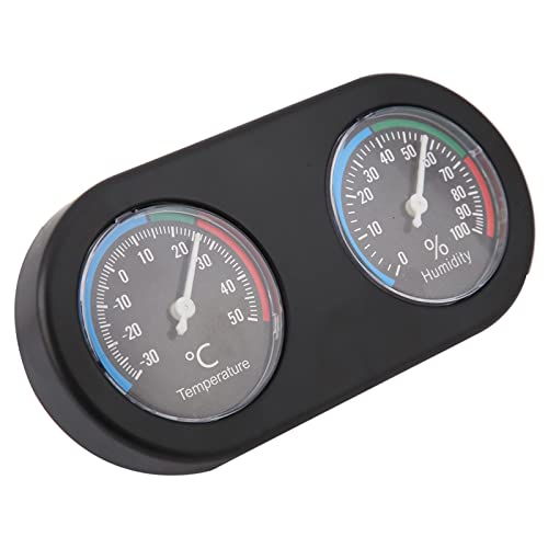 GOWENIC Mini Analog Temperature Humidity Meter, Round Thermometer Hygrometer for Reptile Tank, Easy to Read Dial, Compact Size for Terrarium
