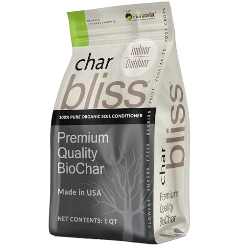 Char Bliss (1 Qt) - Organic Biochar Soil Amendment for Plants & Gardening | OMRI-Listed BioChar Plant Charcoal - Charcoal for Plants, Potting Soil, & Fertilizer - Horticultural Charcoal Alternative - color: Char Bliss (1 Qt)