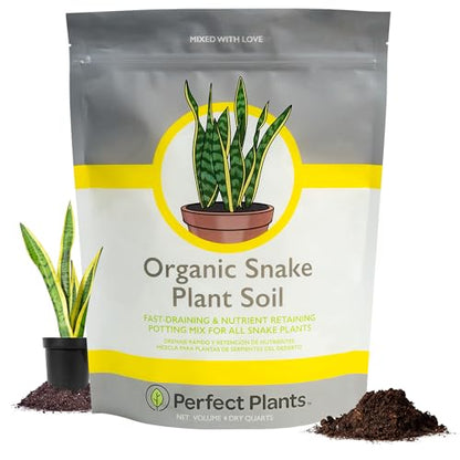 Perfect Plants Organic Snake Plant Soil in 4qt. Bag | Coco Coir Based Potting Mix Snake Plant Varieties - size: 4qt.