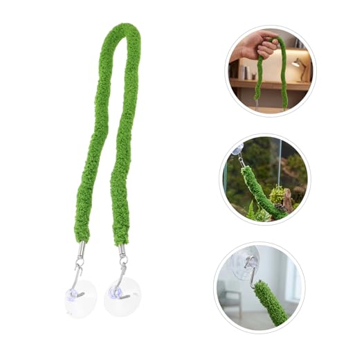 Cabilock Reptile Climbing Rope Vine 50cm, Bendable Artificial Moss Vine for Lizard Tank Climbing, Terrarium Habitat Decor Suitable for Chameleon, Bearded Dragon, and Jumping Spider