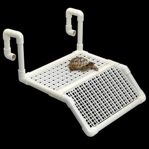 Fhiny Hanging Turtle Basking Platform, Plastic Turtle Floating Dock Basking Area Reptile Climbing Ramp for Aquatic Turtles Tortoise Tank Accessories Decor for Lizard Gecko Hermit Crab - style: Basking Platform C