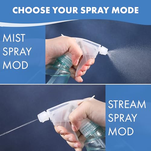 3 Pcs Spray Bottle for Plants - 17 Oz Spray Bottle for Hair with Adjustable Nozzle, Plastic Squirt Bottles with Non-Slip Texture & Ergonomic Grip - Versatile Bottles for Watering, Styling & Cleaning