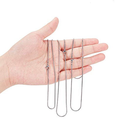 arricraft 10PCS 18 Inches Stainless Steel Chains with Lobster Claw Clasps 1.5mm Snake Chains for Necklace DIY Jewelry Making-Stainless Steel Color