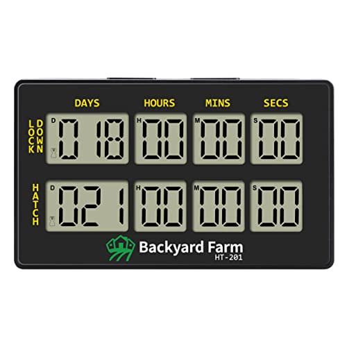 Dual Countdown Egg Incubator Double Timer for Timing Days/Hours/Minutes/Seconds Time Two Events When Incubating & Hatching Chick Quail Bird Duck or Reptile Eggs