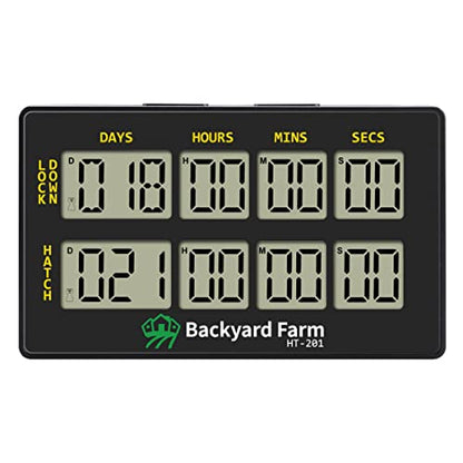 Dual Countdown Egg Incubator Double Timer for Timing Days/Hours/Minutes/Seconds Time Two Events When Incubating & Hatching Chick Quail Bird Duck or Reptile Eggs