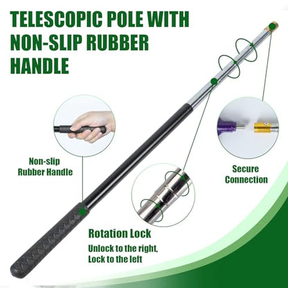 IC ICLOVER Snake Catcher Net + 39" Collapsible Snake Hook, Snake Grabber Handling Tool, Reptile Catching Net with Telescopic Pole Stick, Best Tool Set for Moving Pick-Up Rattle Snakes Lizard Reptiles