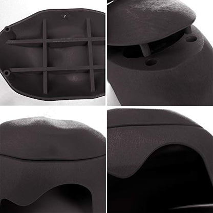 Reptile Hideouts Box with 2 Ceramic Sinks to Increase Humidity Terrarium Reptile Hide Habitat Humidify Cave for Turtle Lizard Tortoise Amphibians Snake, 9.8x5.9x5.9 Coffee - color: Coffee