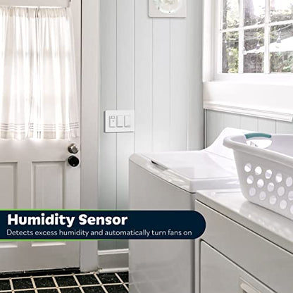 TOPGREENER Humidity Sensor and Fan Control Switch, Ventilation Fan Humidity Sensor Switch, Neutral Wire Required, TDHS5, 2-Pack (Wall Plate Included) - color: White