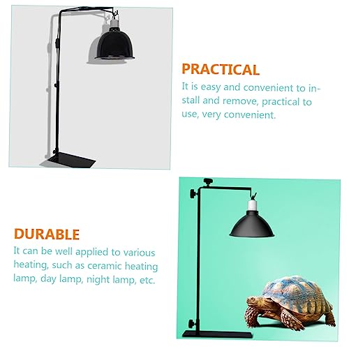Adjustable Reptile Heating Lamp Stand Metal Lamp Rack Safety for Household Pets Wide Use for Fluorescent Ceramic Bulbs