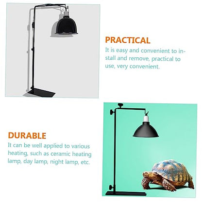 Adjustable Reptile Heating Lamp Stand Metal Lamp Rack Safety for Household Pets Wide Use for Fluorescent Ceramic Bulbs