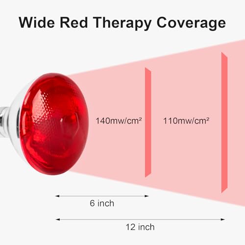 Infrared Bulb Heat Lamp, Red Light Therapy Heat Bulbs, Infrared Light Bulb for Body Suitable for E26/E27 Socket - size: 100