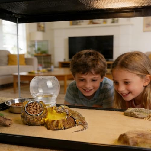 Tortoise Food Dish | Reptile Feeding Dish - Leopard Water and Food Bowl - for Enclosure Terrarium Turtle Tortoise Snake Bearded Dragon Lizard Chameleon Leopard