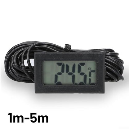 Digital for MINI Thermometer With LCD Display Waterproof Humidity Meter Sensor -50 To 110°C For Aquariums Terrariums And Liquid Measurement Includes for battery And Black Cable(2 meters) - size: 2 meters