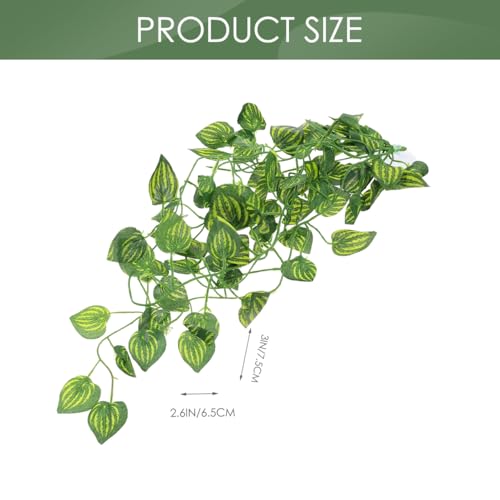 Reptile Fake Plants Terrarium Decor with Suction Cup Lifelike Simulated Vine Plant for Gecko Turtle Aquarium Habitat Decoration