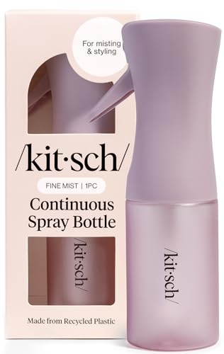 Kitsch Continuous Spray Bottle for Hair – Fine Mist Water Mister & Water Spray Bottle – Recycled Hair Spray Bottle – Spray Bottles for Cleaning, Styling, Plants & More – Sheer Violet, 150ml - color: Sheer Violet