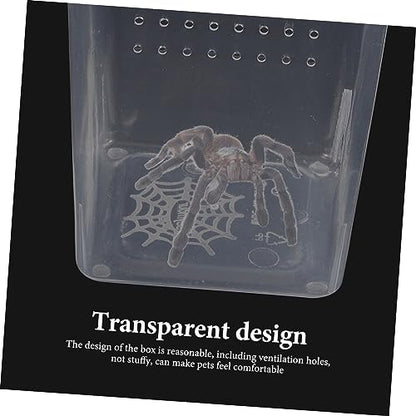 GANAZONO Clear Reptile Feeding Box Ventilation Habitat Container for and Insect Breeding Transparent Observation Case for Reptile Care