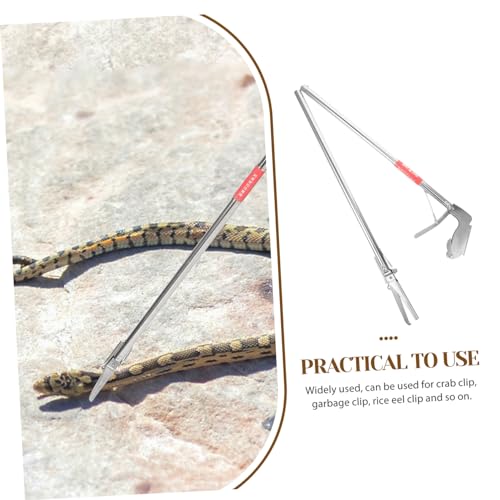Abaodam Stainless Steel Folding Snake Catcher Clip Portable Lightweight Snake Tong Tool for Reptile Grabber Clamp for Professional Snake Handling and Capture