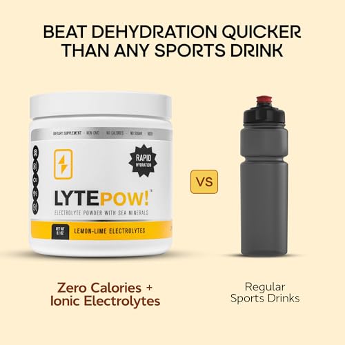 LyteLine Electrolytes Powder - Sea Minerals - Lemon-Lime Hydration Supplement - 90 Servings - Non-GMO, No Calories, No Sugar - Delicious Keto Replenishment Drink Mix - Perfect for Exercising