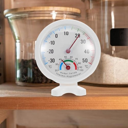 SHOWERORO 2pcs Analog Hygrometer Thermometer 75mm Dial Indoor Outdoor Mini Temperature Humidity Meter for Refrigerator and Humidifier Use
