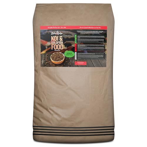 Blue Ridge Koi Fish Food 50lb - Koi Food Large 3/16" Growth Formula, Goldfish Food, Premium Fish Food for Ponds, Ponds Fish Food, Floating Pond Pellets - size: 50 Pound (Pack of 1)