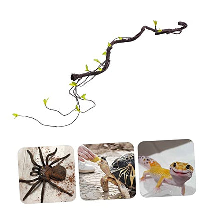BESPORTBLE 1m Artificial Rattan Reptile Vines for Terrarium Bendable Simulation Climbing Plants Decor for Bearded Dragon Lizard Snake Pet Habitat