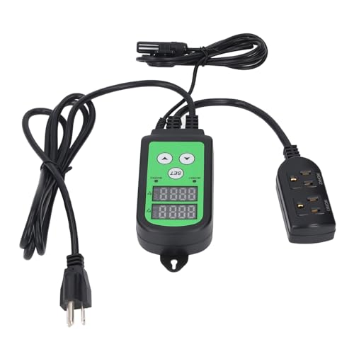LiebeWH Digital Humidity Controller Dual Stage Pre Wired Humidistat with Double LED Display and 1500W Output for Greenhouse Plant Tent (US Plug)