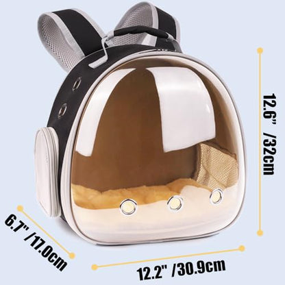 Portable Small Animal Backpack Travel Breathable Pet Carrier Bag Cages for Guinea Pig, Rabbit, Bearded Dragon, Squirrel, Tortoise, Bird, Lizard, Sugar Glider - color: Polarized