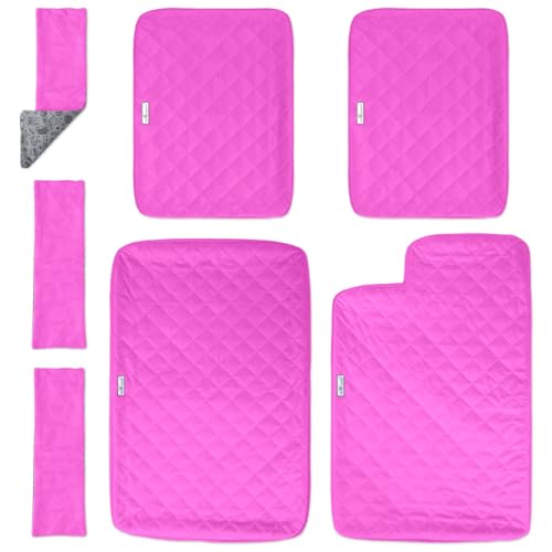 Paw Inspired Fitted Fleece Liners for Ferret Nation, Critter Nation Cage for Ferrets, Rats, Chinchillas, Hedgehogs & Other Small Animals (Pink, Double Unit Combo) - color: Pink, size: Double Unit Combo