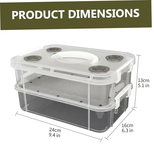 Cricket Container Mealworm Breeding Kit Transparent Critter Keeper Container with Automatic Waste Separation for Live Insects Like Dubia Roaches & Crickets Includes Cleaning Tools