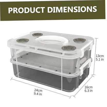 Cricket Container Mealworm Breeding Kit Transparent Critter Keeper Container with Automatic Waste Separation for Live Insects Like Dubia Roaches & Crickets Includes Cleaning Tools