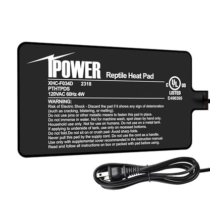 iPower 4X7 Inch Reptile Heating Pad and Digital Heat Mat Thermostat, Terrarium Heat Mat for Amphibious Pets - size: 4" X 7", style: Heat Pad