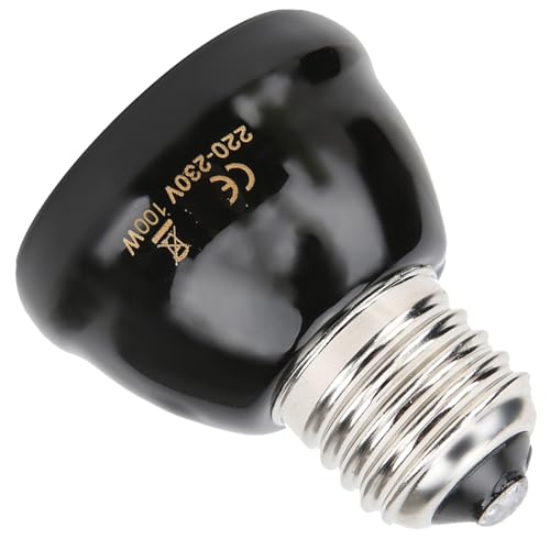 Kikumi E27 Ceramic Heating Lamp, 100 W Infrared Reptile Heat Lamp with Spiral Surface Design for Reptiles, High Humidity Environments, Long Life Up to