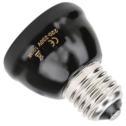 Kikumi E27 Ceramic Heating Lamp, 100 W Infrared Reptile Heat Lamp with Spiral Surface Design for Reptiles, High Humidity Environments, Long Life Up to