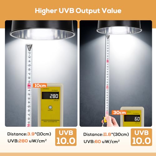 UVB Bulb for Reptiles, 10.0 26W UVB Light for Reptiles, Hygger zoo UVA UVB Reptile Light Bulb Reptile UVB Bulb UVB Light for Bearded Dragon Turtle Lizard Reptile Lamp Terrarium Lamp for Desert Reptile - size: 10.0-26W