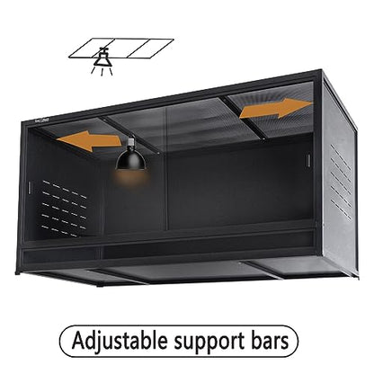 Extra Large PVC Reptile Enclosure 3 Tier 48"x24"x24"with Spacers, 120 Gallon Reptile Terrarium Habitat, Space Saving Stackable Reptile Tank for Bearded Dragon Gecko Snake Lizard, Sliding Doors Lock - size: Three 48x24x24''-120 Gallon with Kit