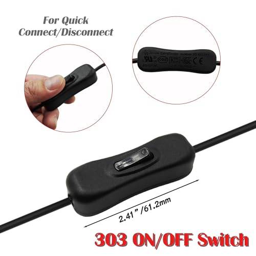 4PCS LED Strip DC Inline On/Off Switch Cable 12V 5.5x2.1mm Male to Female DC Power Switch for LED Strip Light - color: 4PCS On/Off Switch Cable